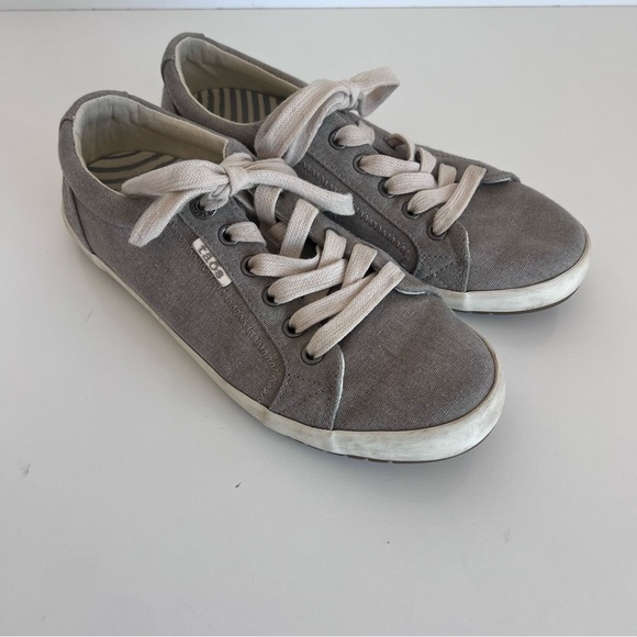 Taos Women’s Star Sneakers Gray Wash Canvas 8W - Picture 1 of 11